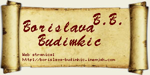 Borislava Budimkić vizit kartica